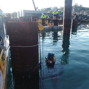 Diver doing repairs and maintenance - piles, experienced and knowledgeable - CMG team