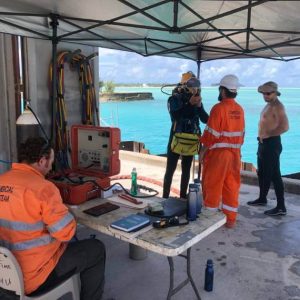 Remedial works cutting of sheet piles Kiribati wharf tarawa - Commercial Marine Group