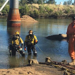 Diving team ready to ensure all is compliant - pile remediation Qld