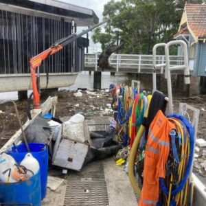 Brisbane river clean up - pile repair and remediation - Commercial Marine Group