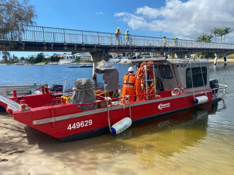 Vigilant work vessel with remote ramp door - Commercial Marine Group qld